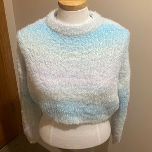 Wild Fable mock neck oversized cropped fuzzy space dyed sweater size Small